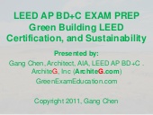 LEED BD&C EXAM PREP, Green Building...
