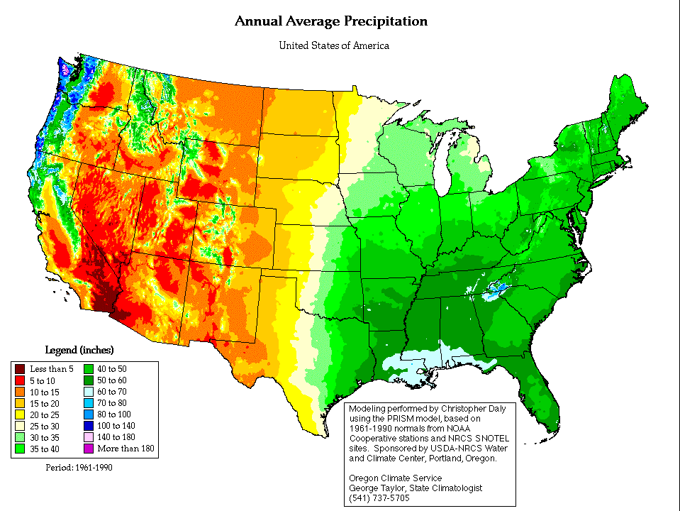 Map of U.S. precipitation shows need for LEED rainwater management