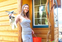 Ella Jenkins in her Tiny House.