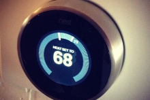 Nest makes the market leading, eponymous, "Learning Thermostat", and was recently acquired by Google.