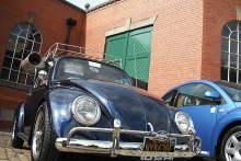This VW Bug is equipped with an old fashioned swamp cooler.