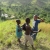 Haitian children on a hill in Rantlamouaie overlooking the daycare center.