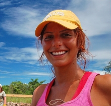 Smiling volunteer on a Habitat for Humanity Global Village mission to San Francisco de Macoris in the Dominican Republic in July 2007. 