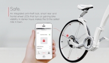 Gi-Bike via Kickstarter The Gi-Bike's integrated anti-theft lock has a feature that locks automatically once you walk 10 feet away from your bike.