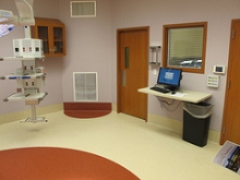 Bill McChesney via Flickr In hospital rooms and other sensitive areas, VitalVio uses wavelengths of visible light that are lethal to bacteria but harmless to humans.