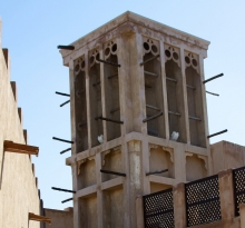 Wind towers offer efficient indoor cooling.